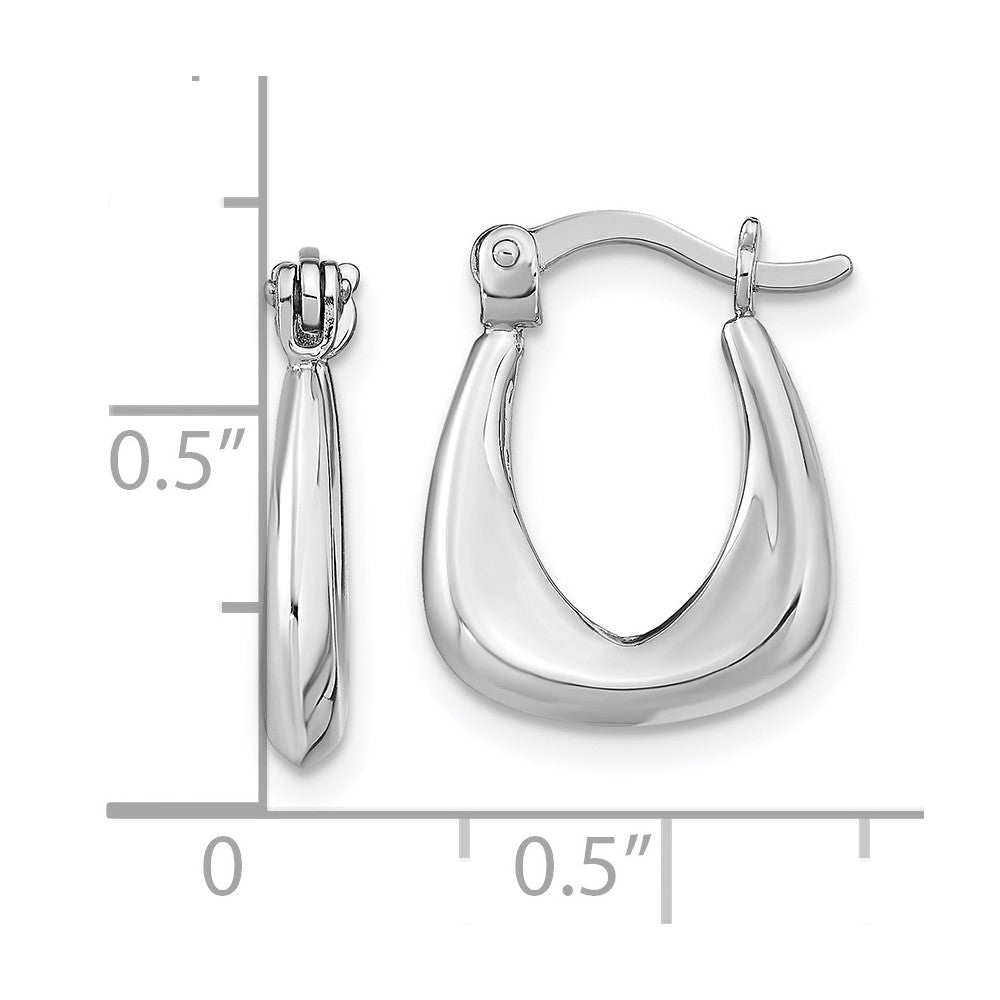 Sterling Silver Rhodium-plated Huggie Earrings