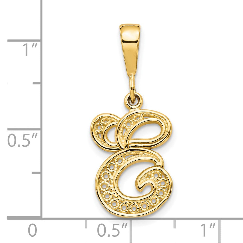 10k Initial E Pendant
