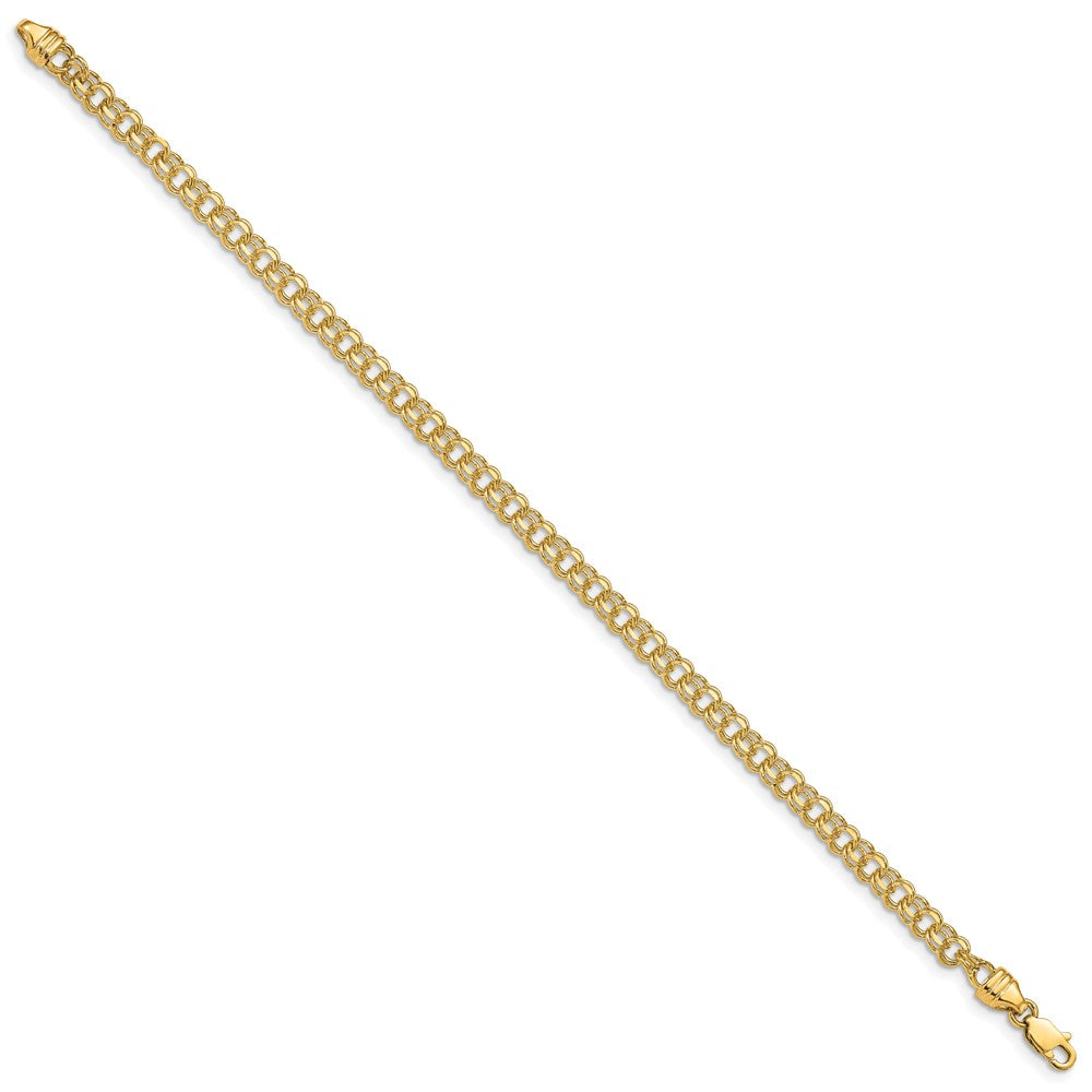 10k 8in 3.75mm Solid Double Link Charm Bracelet