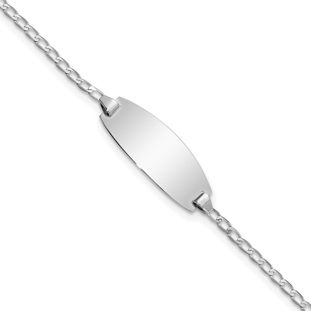 14k White Gold Oval Curb ID Bracelet 5.5 inches
