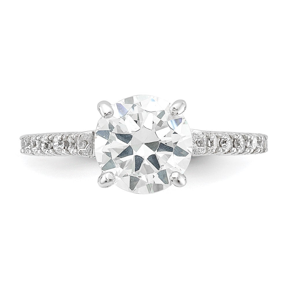 Cheryl M Sterling Silver Rhodium-plated Polished CZ Ring
