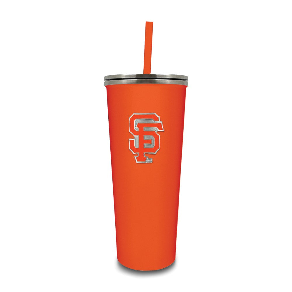 MLB San Francisco Giants Stainless Steel 24 ounce Skinny Tumbler with Emblem and Straw
