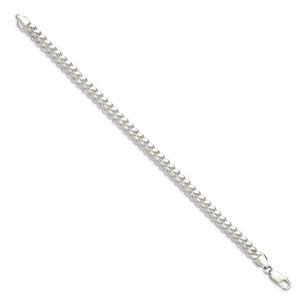 Sterling Silver 6.4mm Polished Domed Curb Chain 7 inches