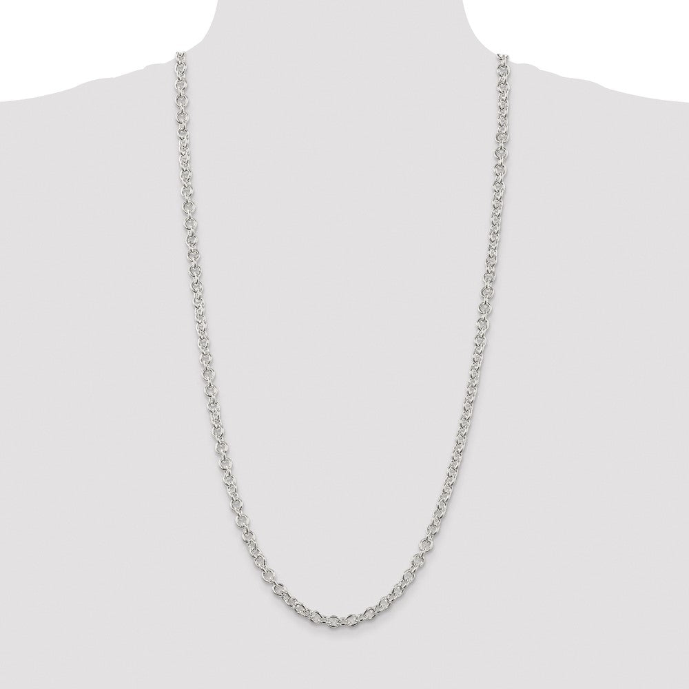 Sterling Silver Rhodium-plated 6.1mm Cable Chain