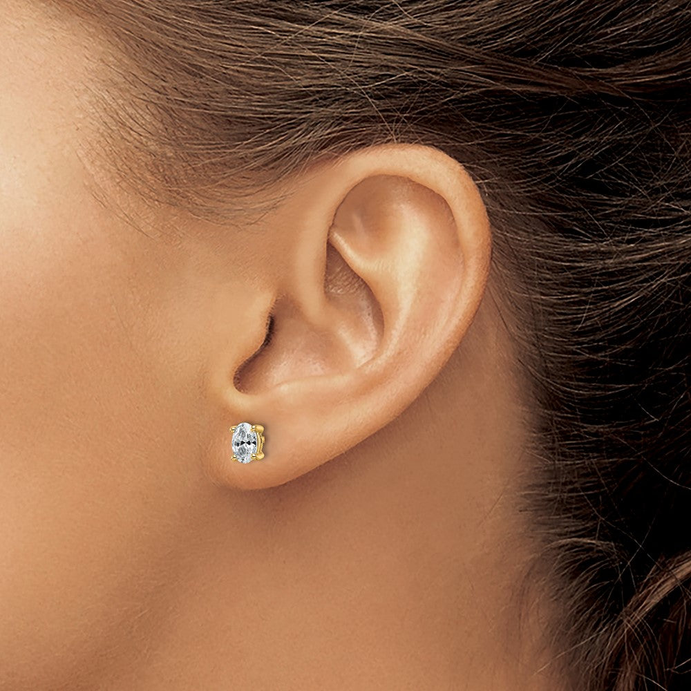 14ky 5.85x4.2mm Oval Earring Mountings