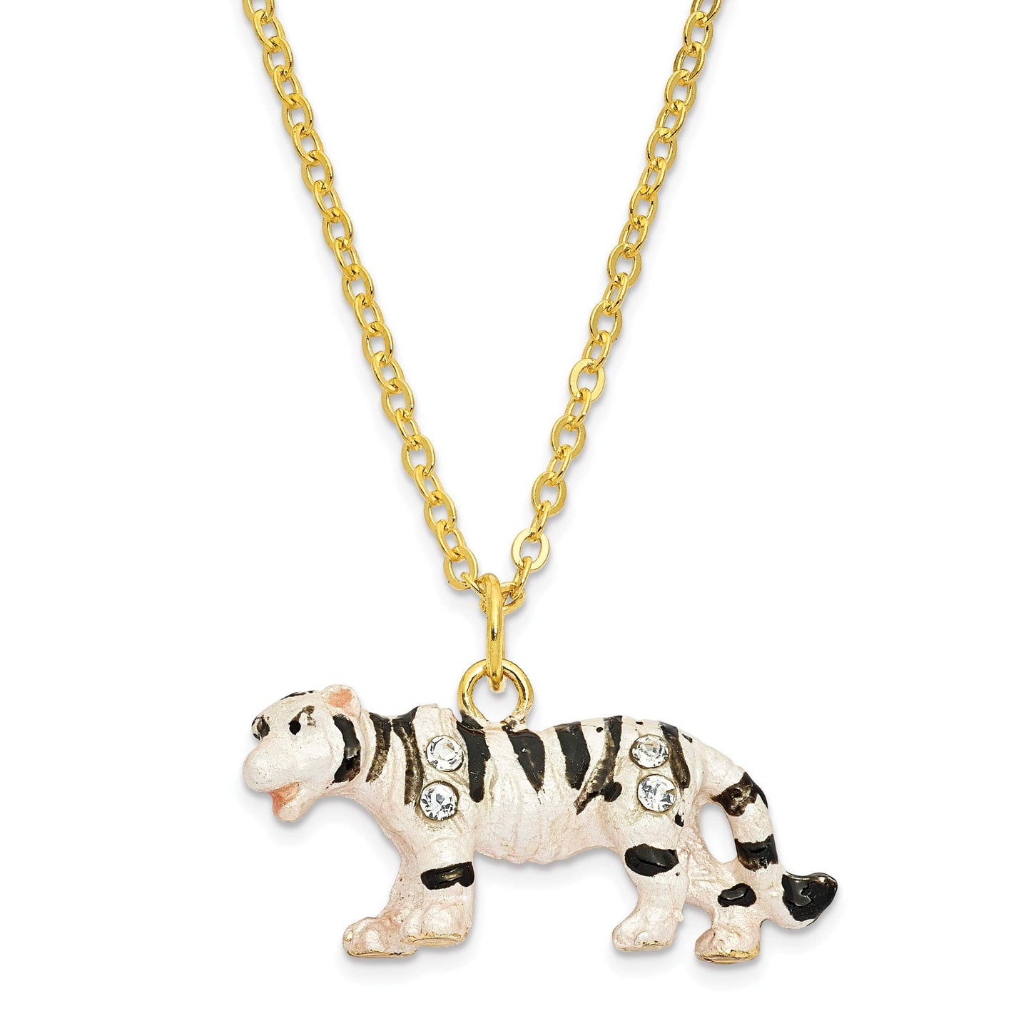 Luxury Giftware by Jere White Bengal Tiger Pewter, Enamel and Swarovski Crystals Trinket Box