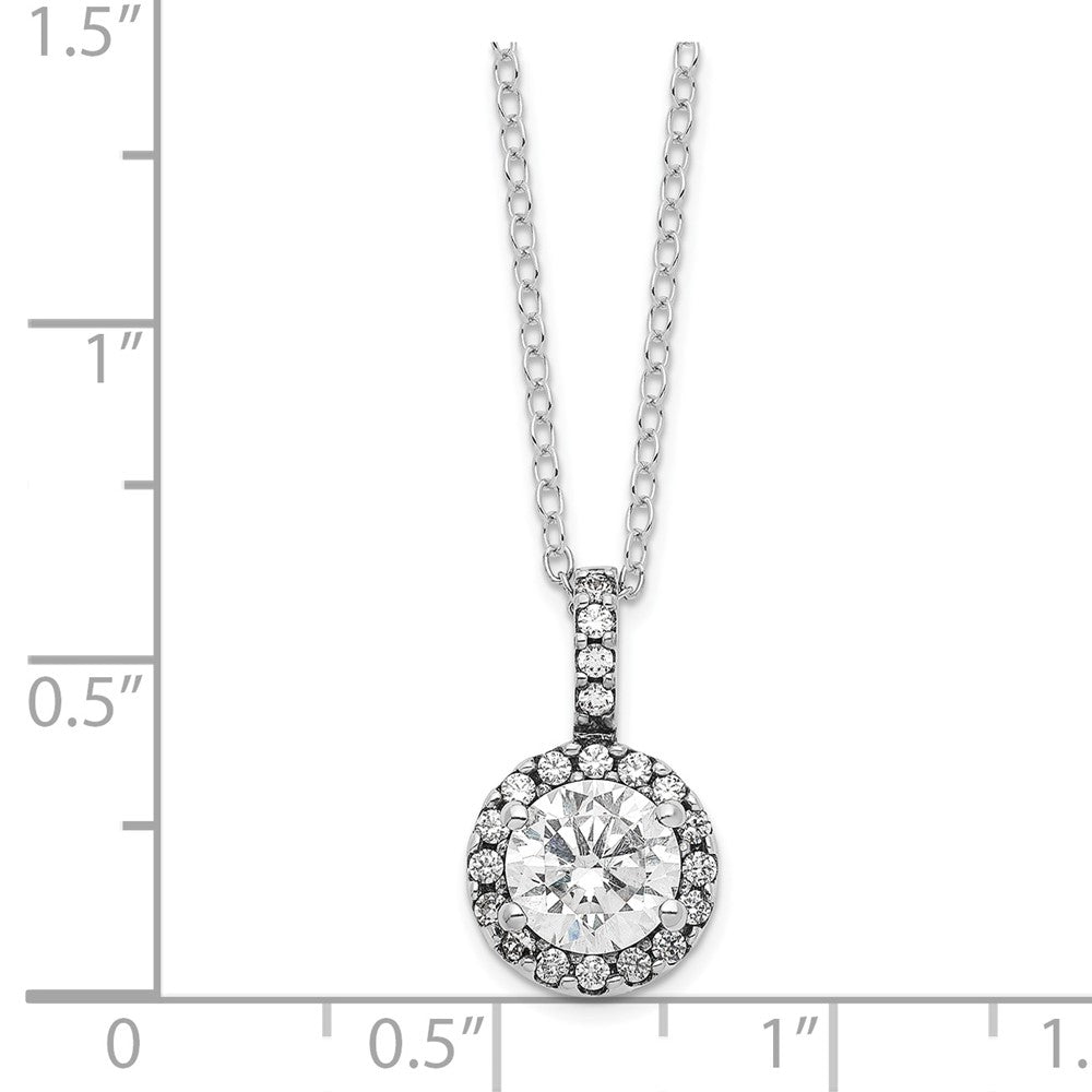 Sterling Silver Rhodium-plated Diamonore Halo Necklace
