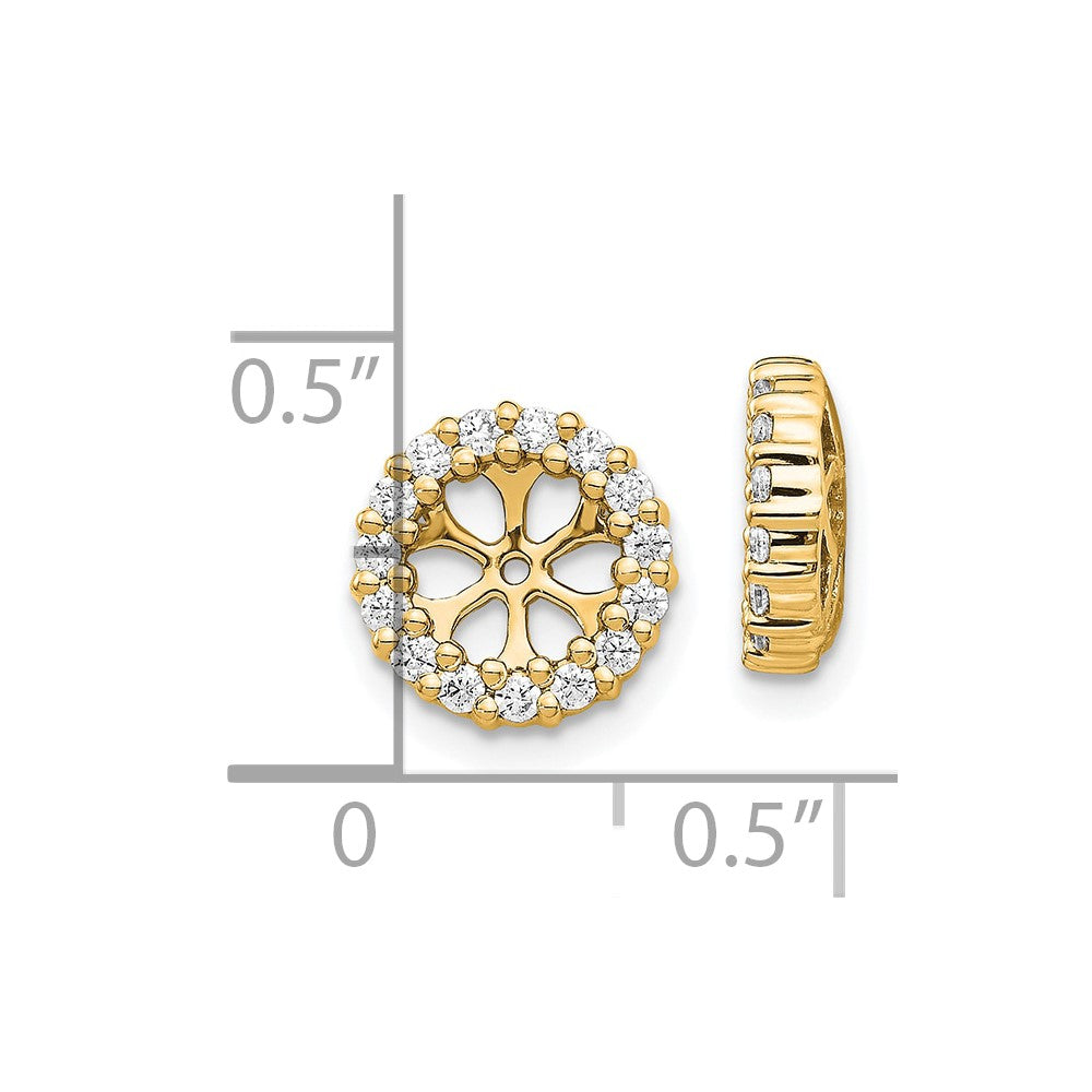14K Gold Diamond Circle Earring Jacket Mountings