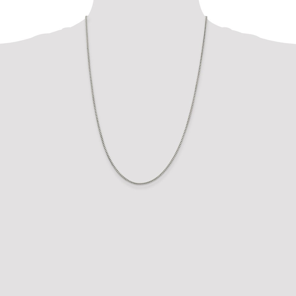 Sterling Silver 1.75mm Round Box Chain 24 Inches