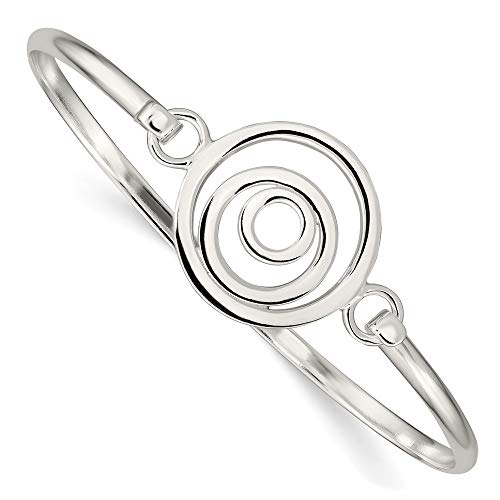 Sterling Silver Mutli-circle Bangle Bracelet 7.5 inches