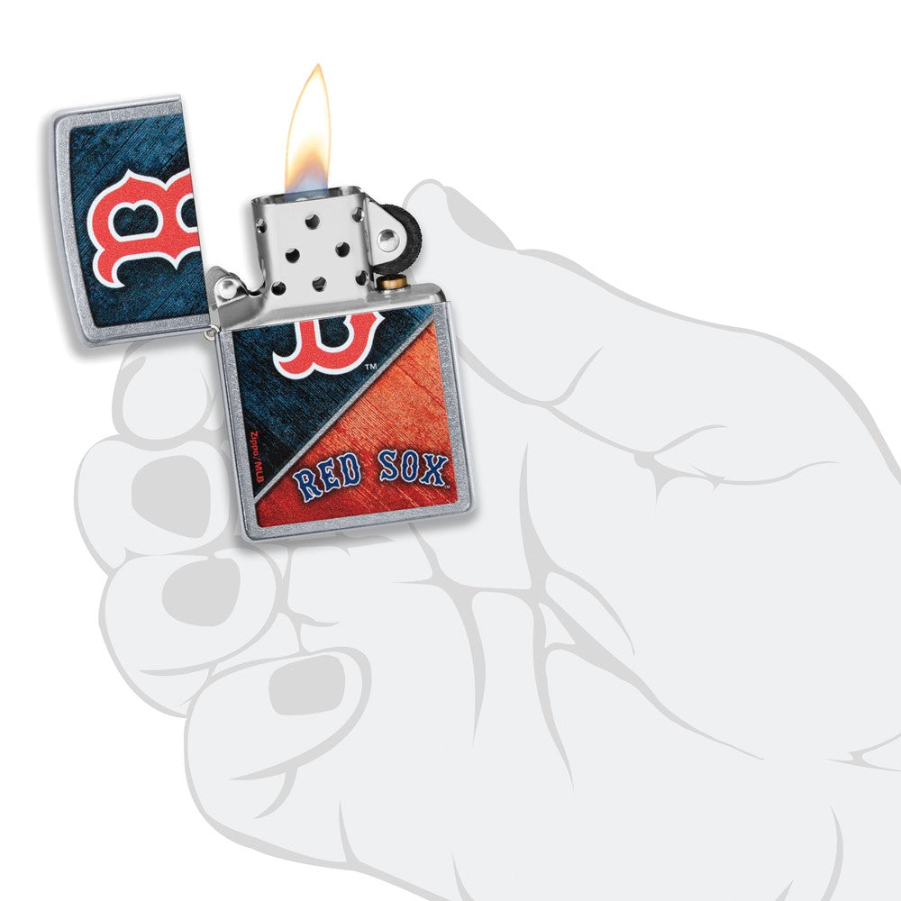 Zippo Street Chrome Boston Red Sox Color Image MLB Lighter
