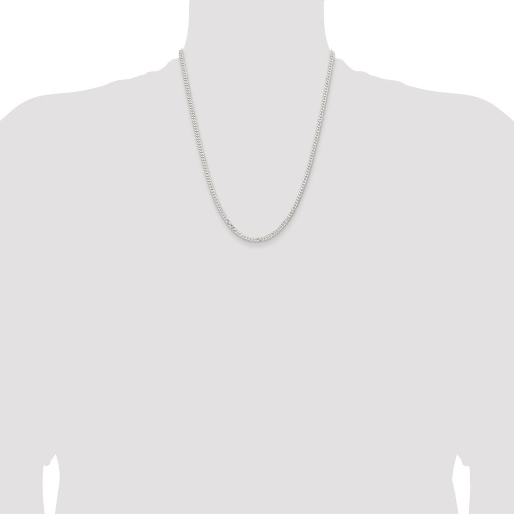 Sterling Silver 3.15mm Flat Curb Chain 22 Inches