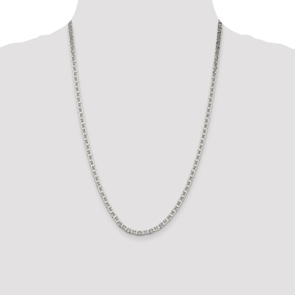 Sterling Silver 3.75mm Flat Anchor Chain 24 Inches