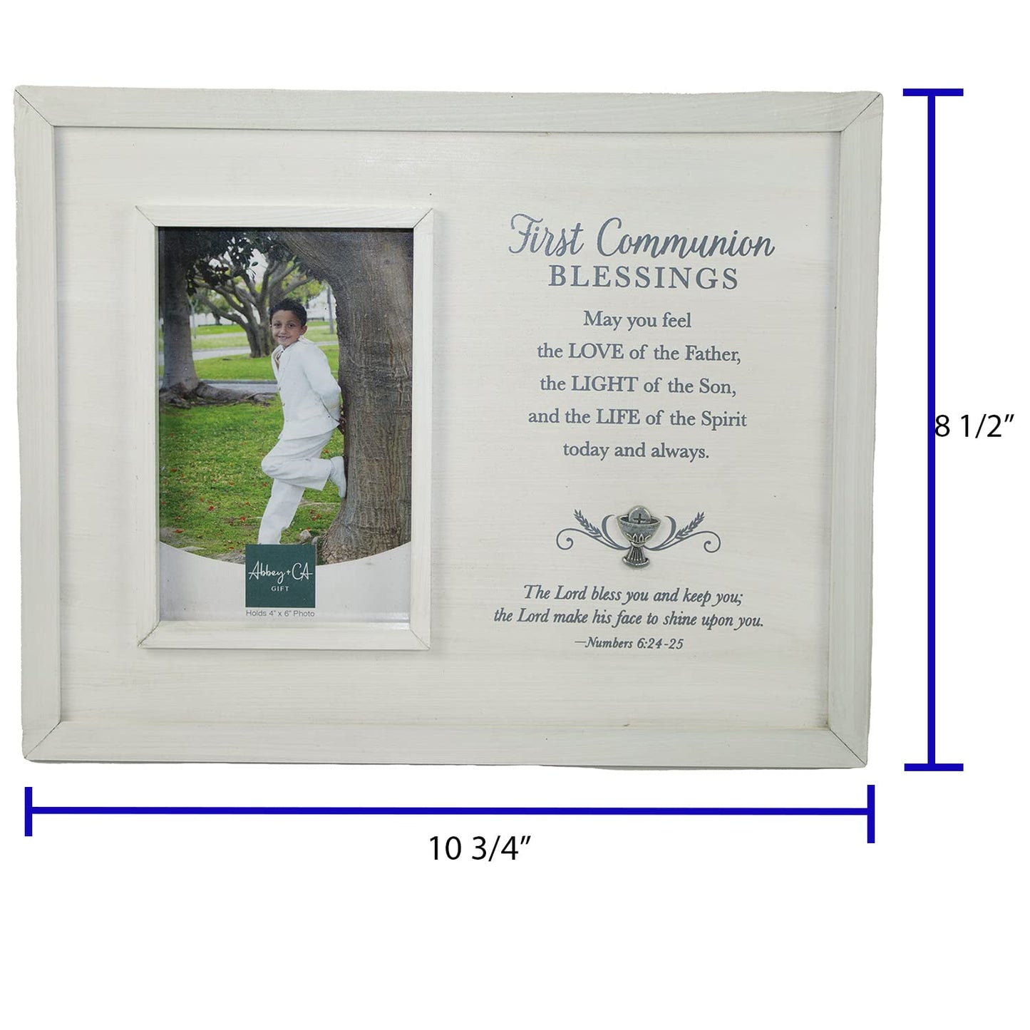CA Gift 212185 4 x 6 in. First Communion Blessings & The Lord Bless You Holds Photo Frame