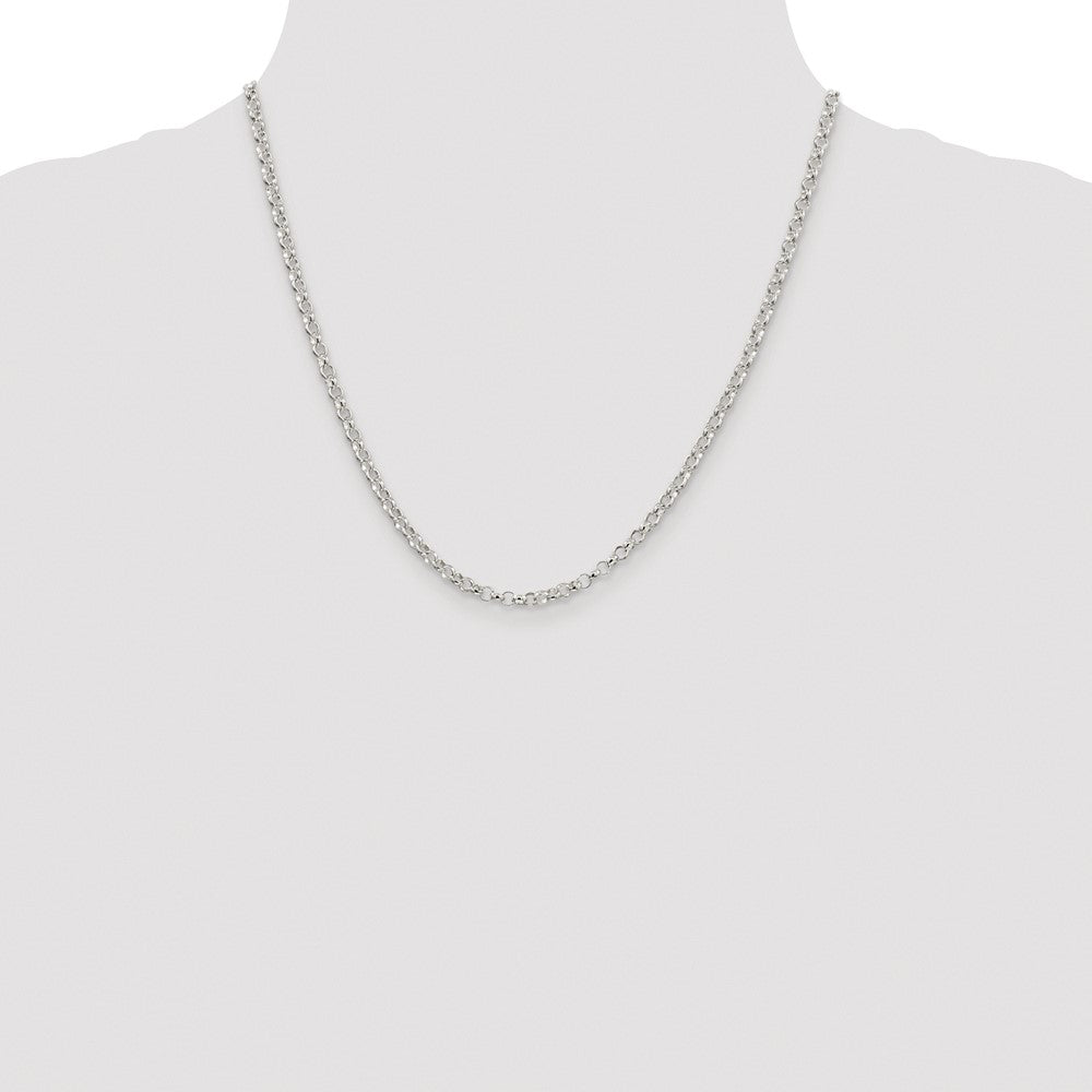 Sterling Silver Rhodium-plated 3.5mm Rolo Chain
