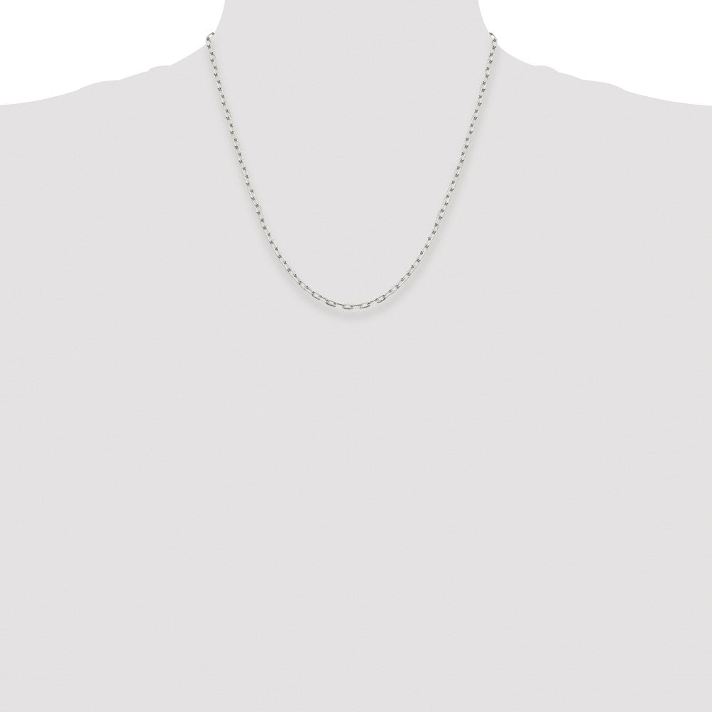 Sterling Silver Rhodium-plated 2.75mm Elongated Open Link Chain
