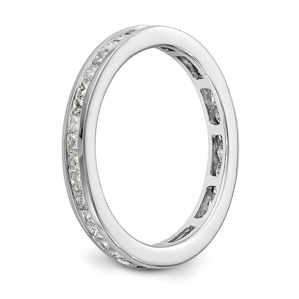 14k White Gold Polished Size 7.5 Channel-set 1 carat Princess Diamond Complete Eternity Band