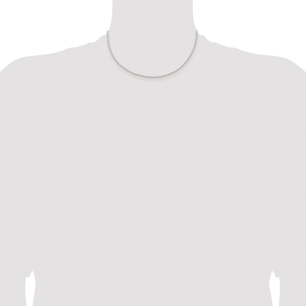 Sterling Silver Rhodium-plated 1.5mm Solid Rope Chain