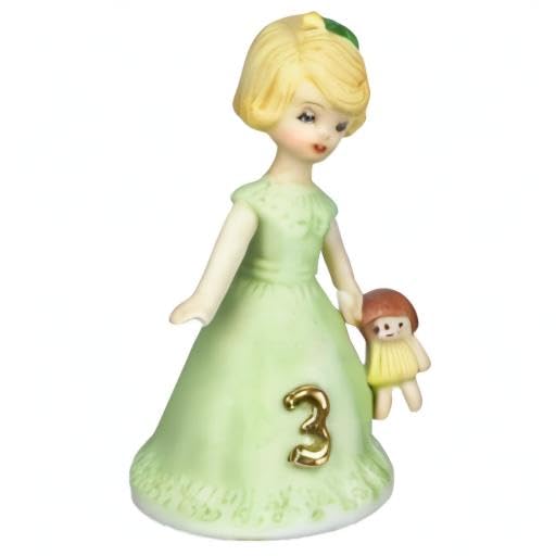 Enesco Growing Up Girls “Blonde Age 3” Porcelain Figurine, 3.25”