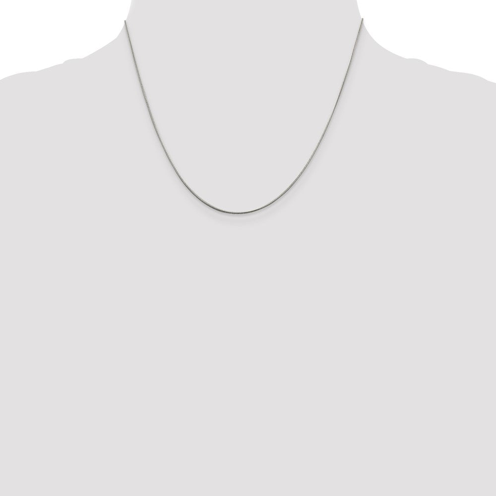 Sterling Silver Rhodium-plated .8mm Round Snake Chain w/2in ext. 18 Inches