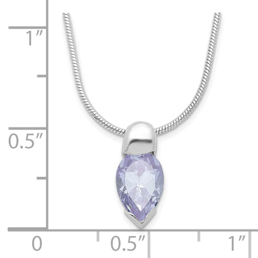 Sterling Silver Purple CZ Necklace