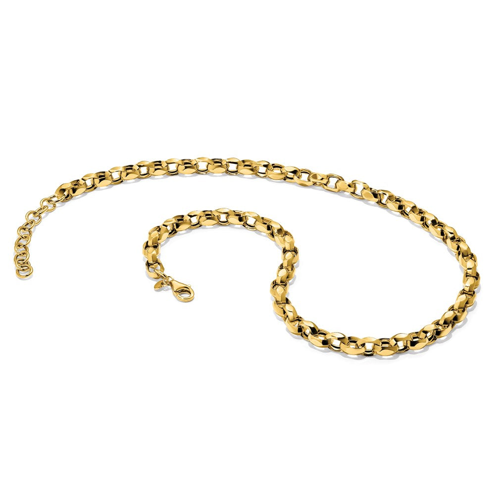 14K Polished Fancy Link 16in+2in Ext. Necklace