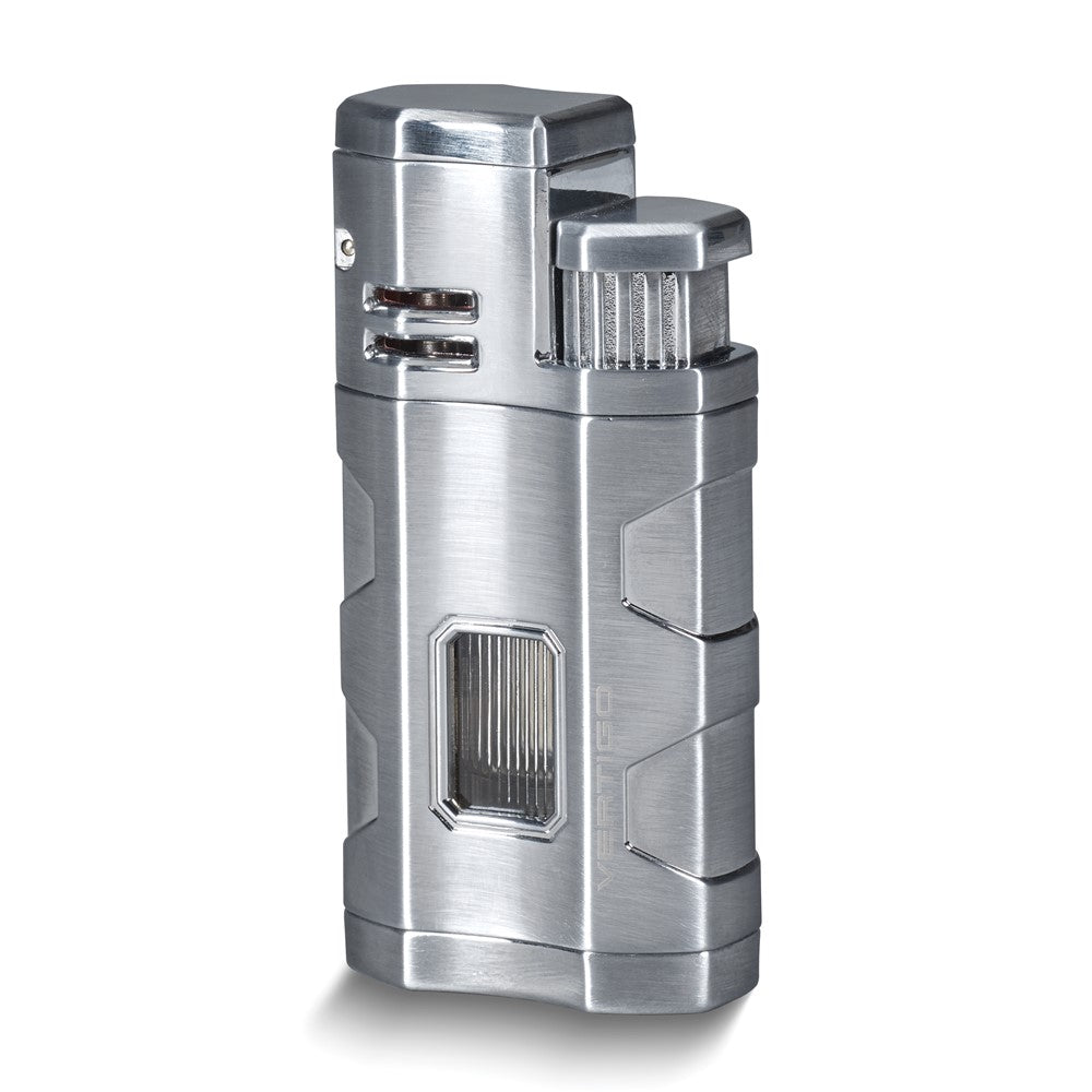 Vertigo Envoy Chrome Triple Torch Flame with Fold Out Punch Cigar Rest
