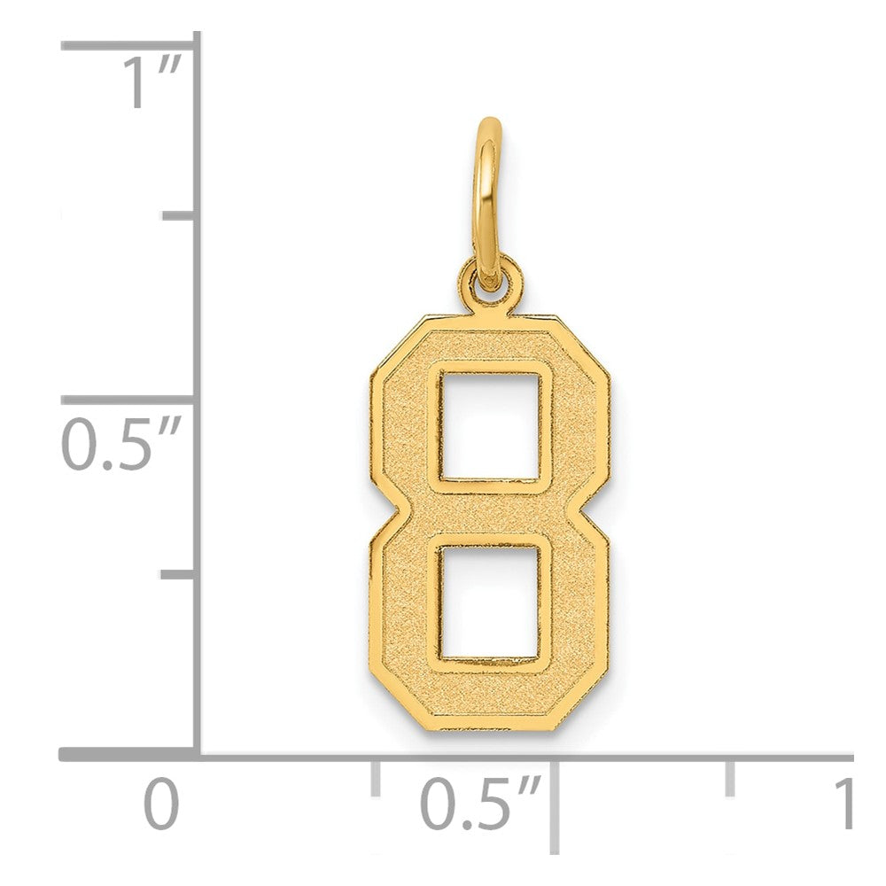 14k Medium Satin Number 8 Charm