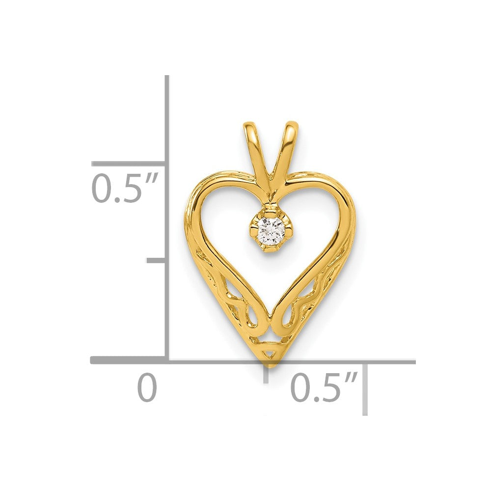 10ky Diamond Heart Pendant