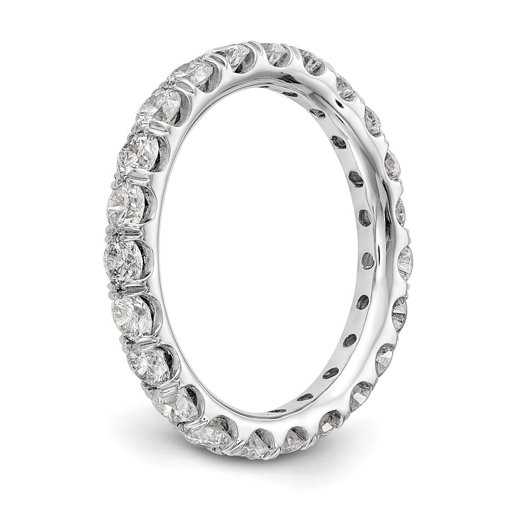 14k White Gold 2 carat Lab Grown Diamond VS/SI+ G+ Size 5 Shared Prong Eternity Band