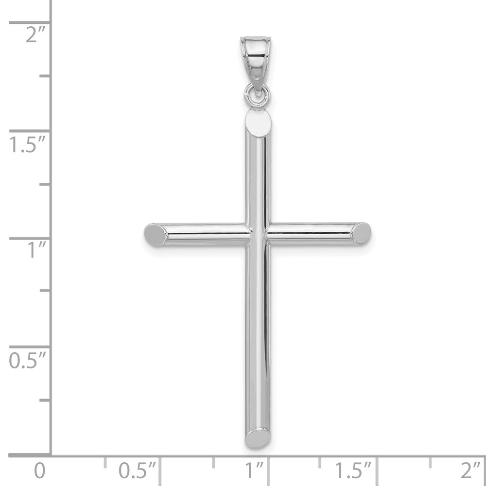 14k White Gold Polished Cross Pendant