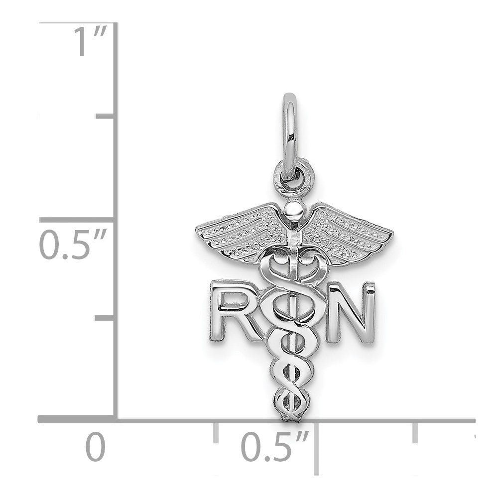 14k White Gold RN Charm