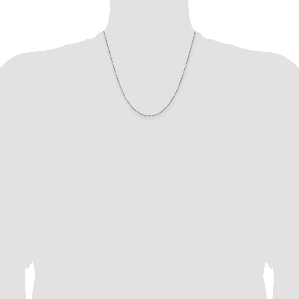 14K White Gold 1mm Concave Box Chain