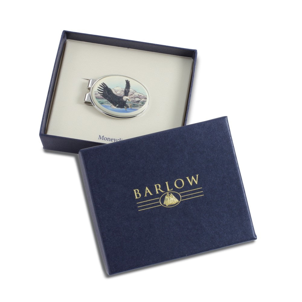 Barlow Designs Color Eagle Landing Oval Money Clip