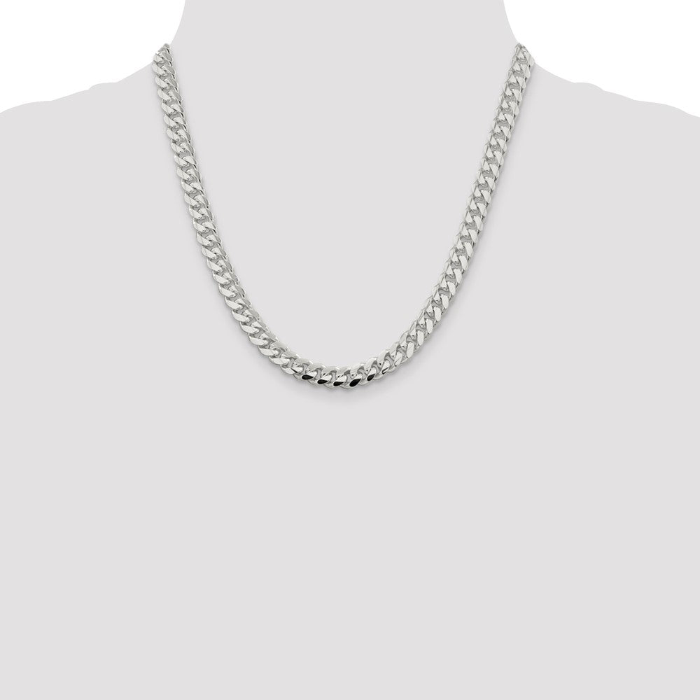 Sterling Silver 7.8mm Polished Domed Curb Chain 20 Inches