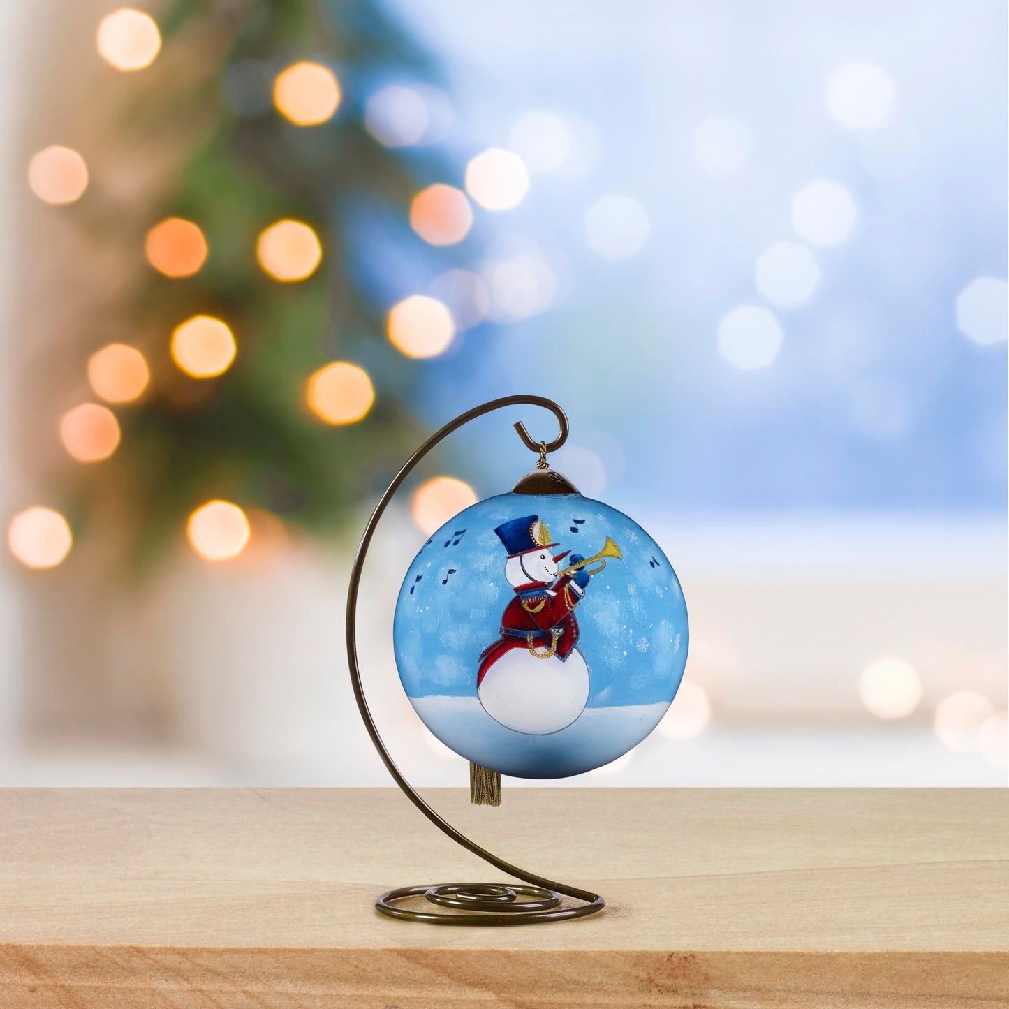 Neqwa Art Sweet Holiday Wishes by Nicole Tamarin Hand-painted Glass Ornament