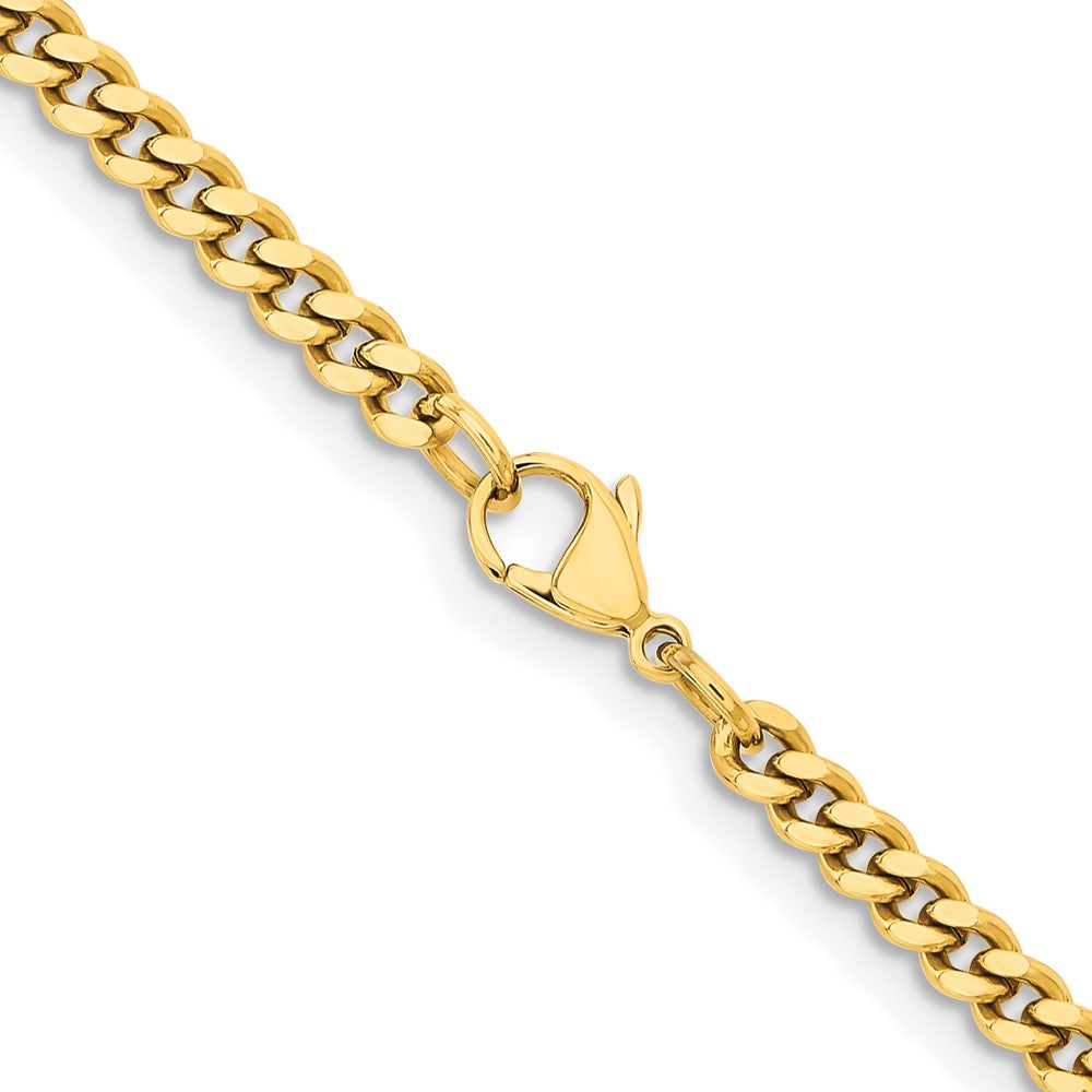 Stainless Steel Polished Yellow IP-plated 4mm 22in Curb Chain