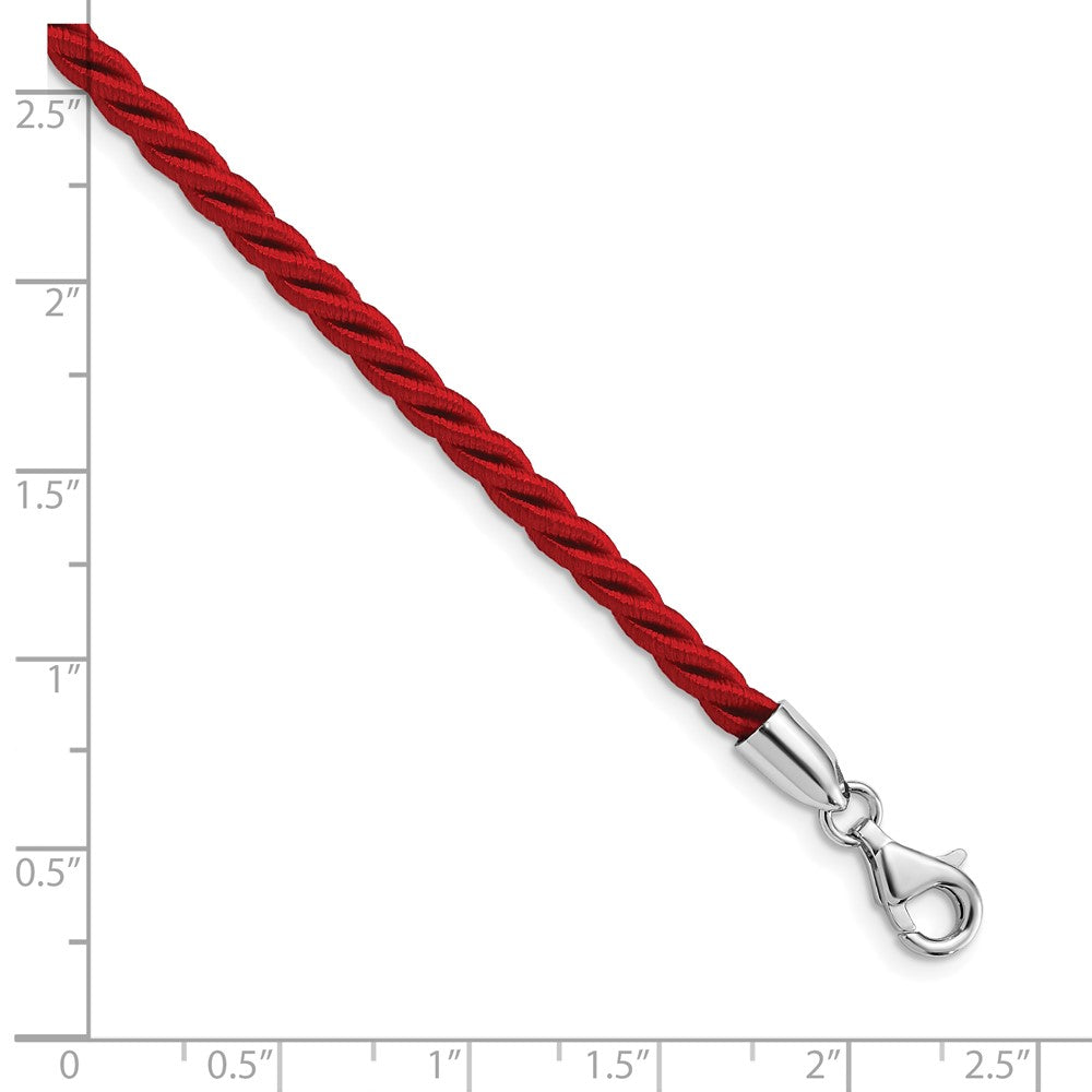 Sterling Silver Rhodium-plated 18inch Red Satin Cord Necklace 18 Inches