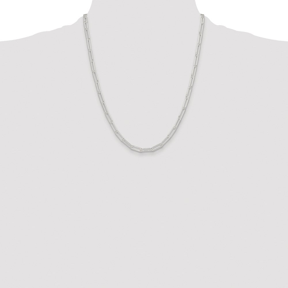 Sterling Silver Rhodium-plated Polished 4.5mm Paperclip Chain