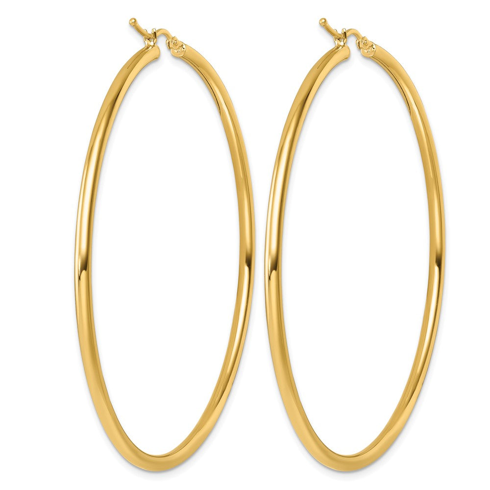 14K Gold Polished 2.5mm Hoop Earrings