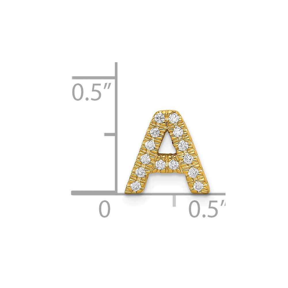14K Diamond Letter A Initial Charm