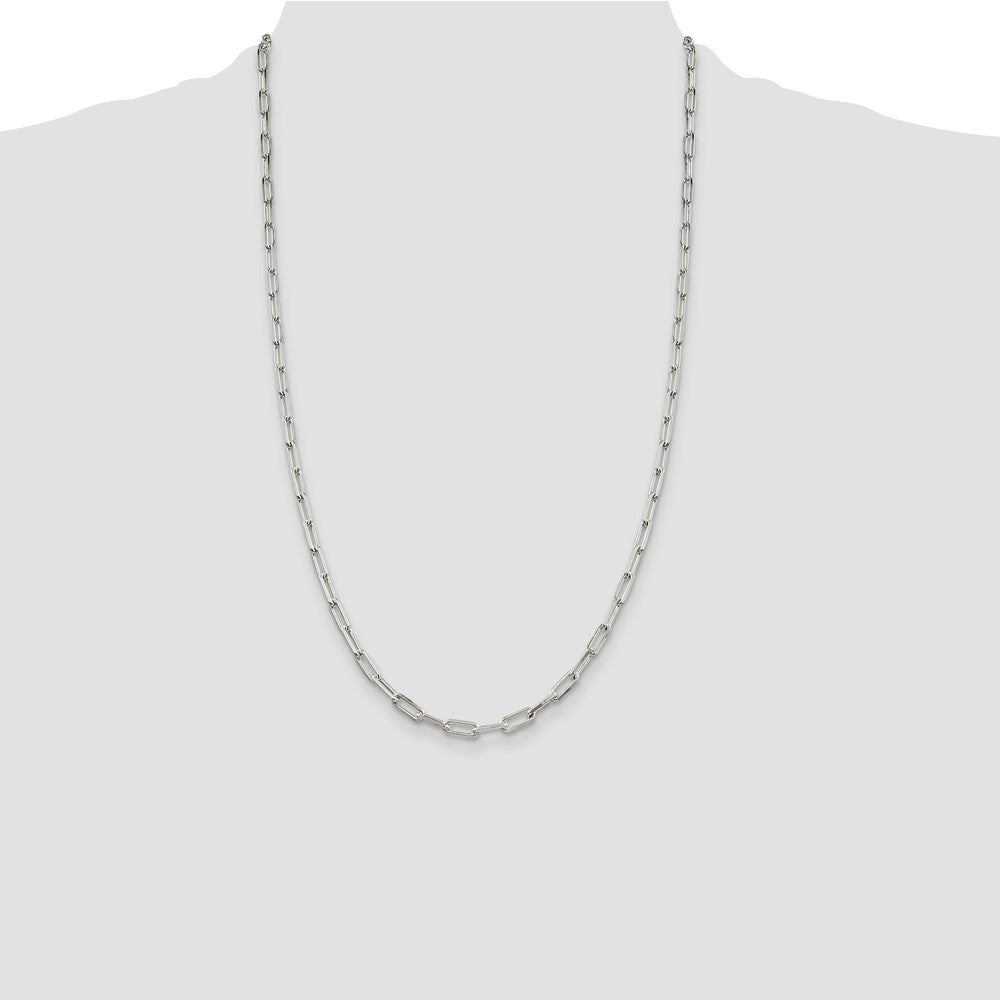 Sterling Silver 4.25mm Elongated Open Link Chain 26 Inches