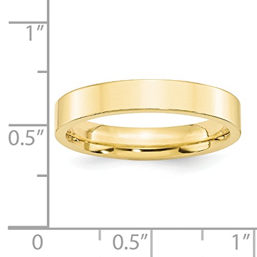 10k Yellow Gold 4mm Standard Weight Flat Comfort Fit Wedding Band Size 10
