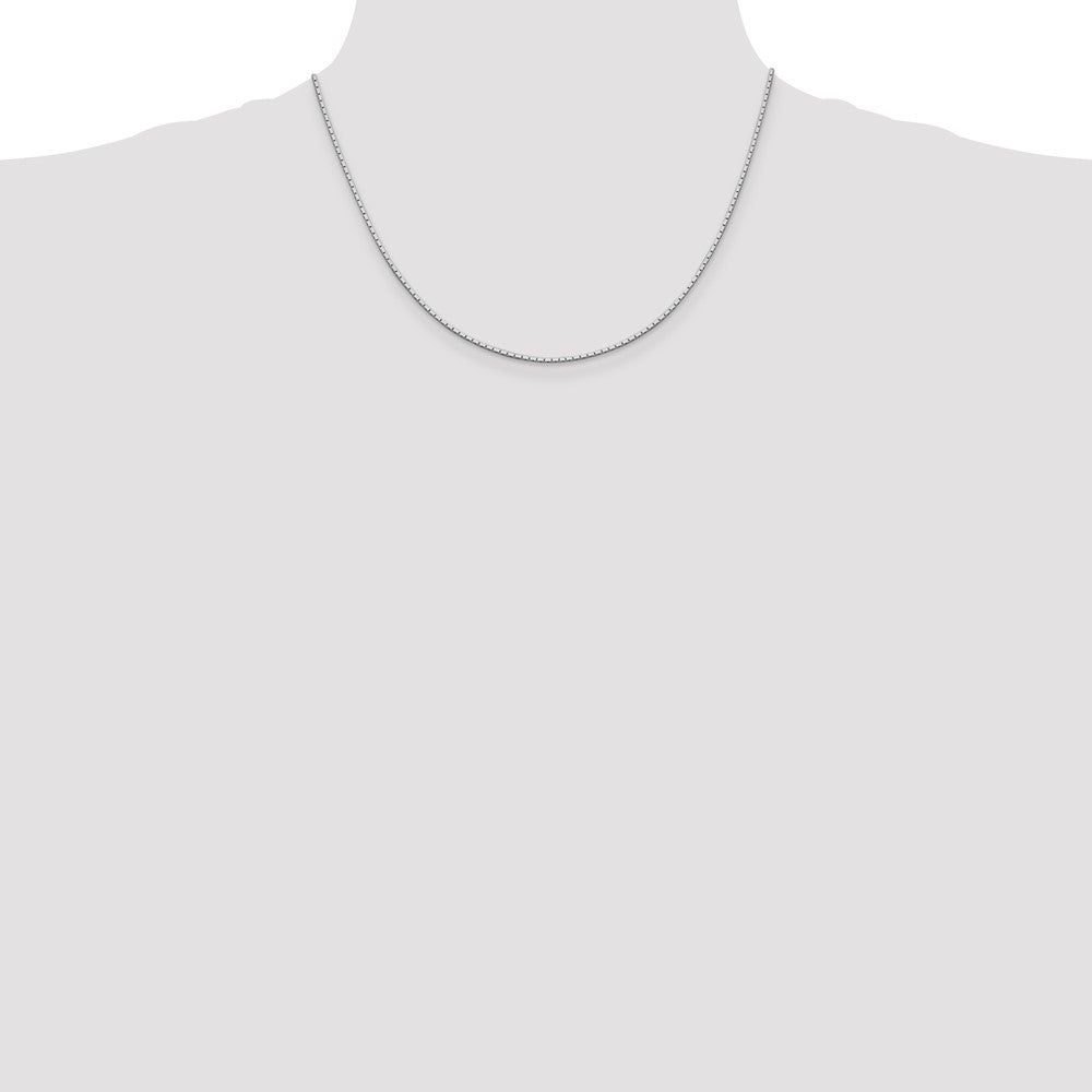 Sterling Silver 1.25mm Mirror Box Chain 18 Inches