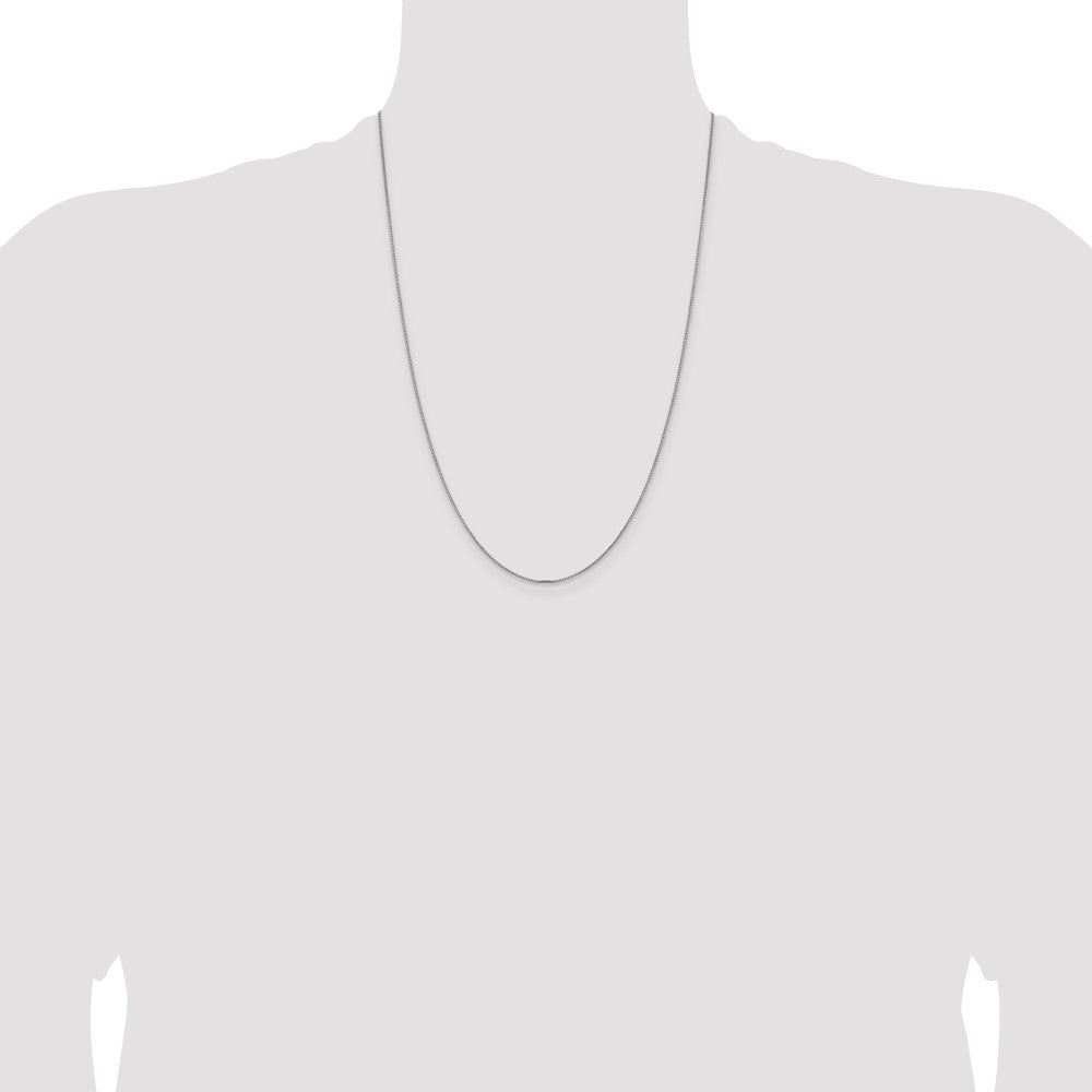 14K White Gold 1mm Concave Box Chain