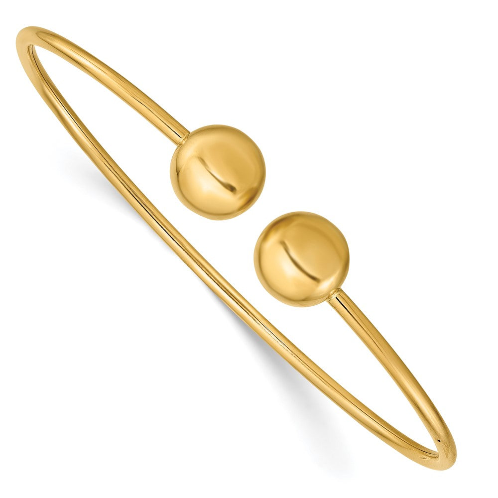 14K Polished Flexible Bangle 6.5 inches