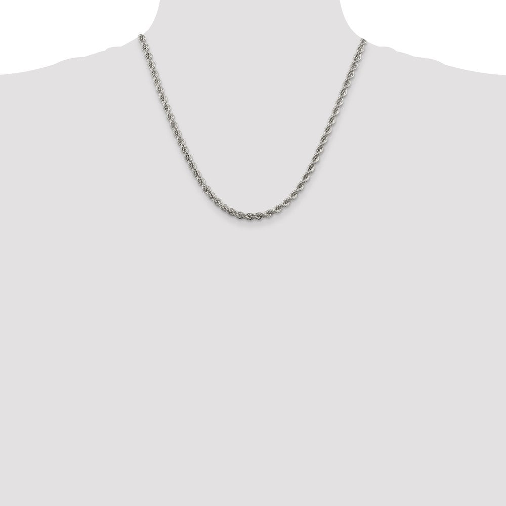 Sterling Silver 4.3mm Solid Rope Chain 20 Inches