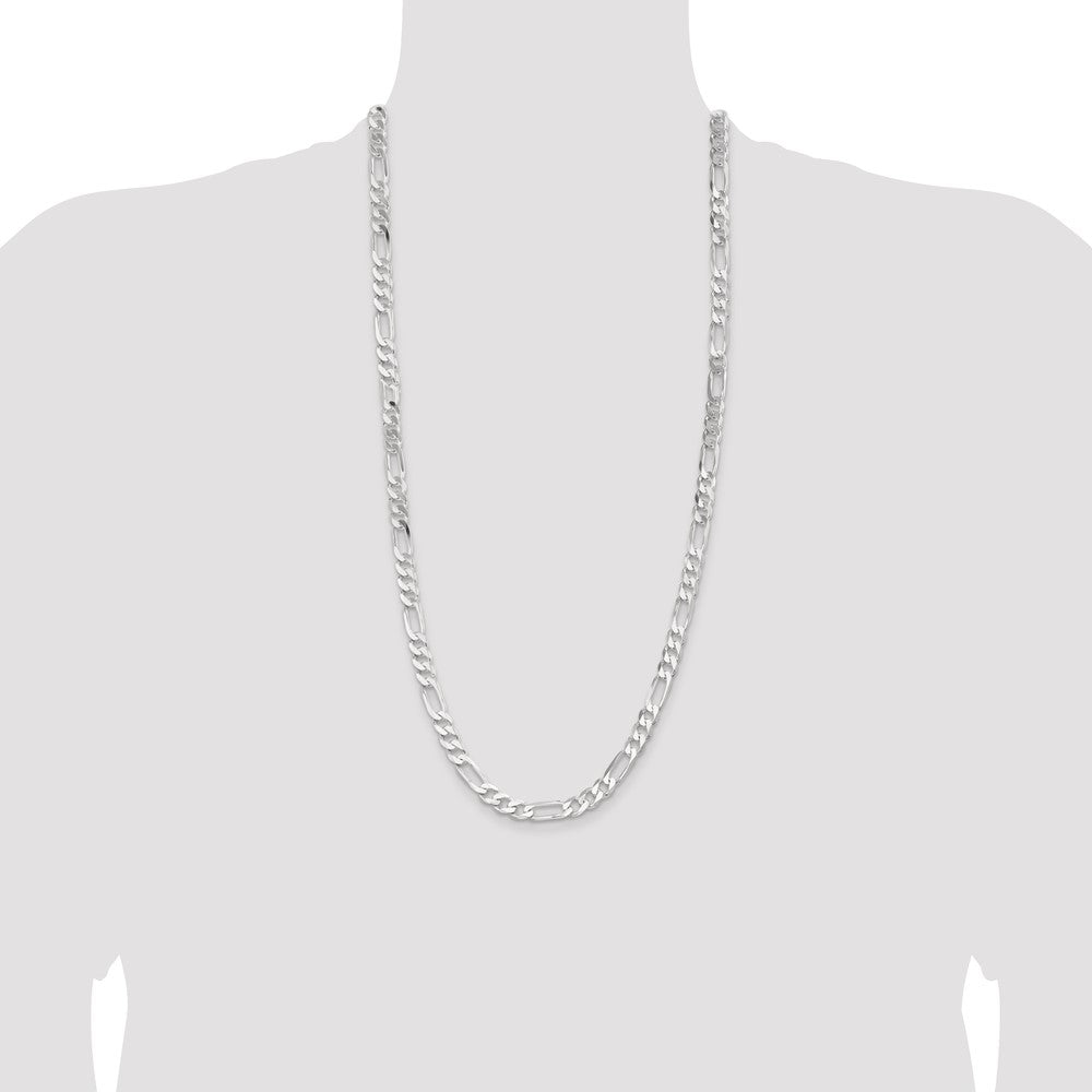 Sterling Silver 7.5mm Figaro Chain 30 Inches