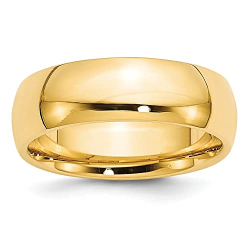 10k Yellow Gold 7mm Standard Weight Comfort Fit Wedding Band Size 11