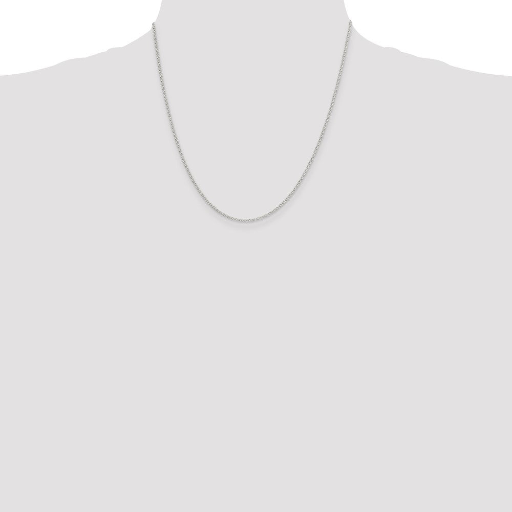 Sterling Silver 1.5mm Diamond-cut Cable Chain 20 Inches